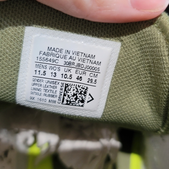 Mens Converse high top sneaker 11.5 green - Picture 11 of 14